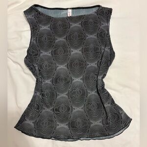 Vintage Spiral Patterned Women's Boatneck Tank Top